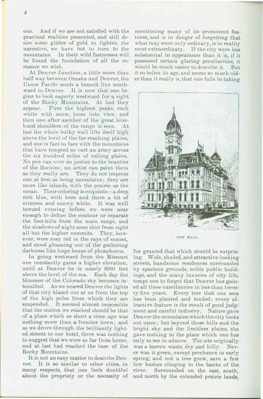 The City of Denver, 1888: an early history of "The Queen City of the Plains". vist0006e